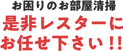 お困りのお部屋清掃是非レスターにお任せ下さい！！